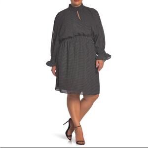 Rachel Roy Dress Womens 2X Black Polka Dot Ruffle Party Lightweight Romantic New